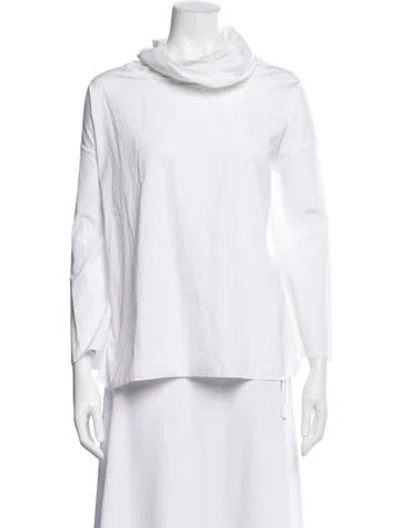 Pre-owned The Row Cowl Neck Long Sleeve Top In Gray