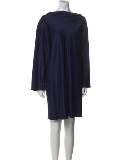 Pre-owned The Row Cowl Neck Mini Dress In Blue