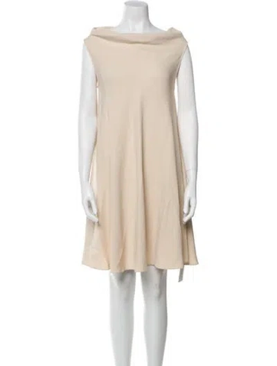 Pre-owned The Row Cowl Neck Mini Dress In Neutral