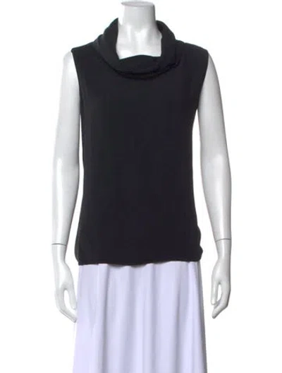 Pre-owned The Row Cowl Neck Sleeveless Top In Black