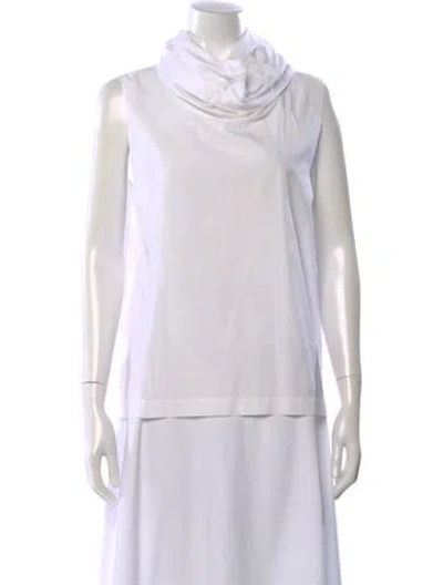 Pre-owned The Row Cowl Neck Sleeveless Top In White