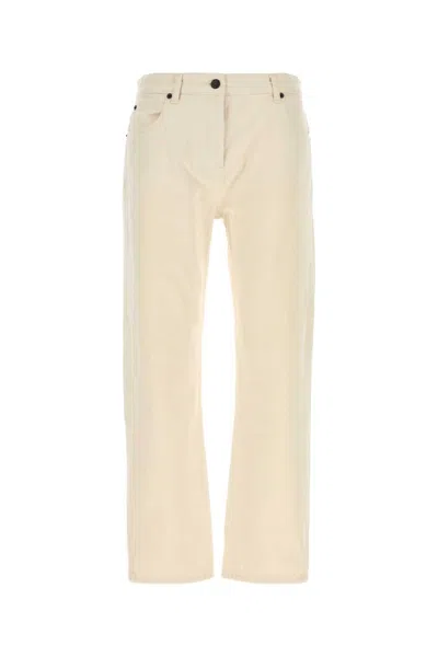 The Row Riaco Denim Straight Leg Five Pocket Jeans In White