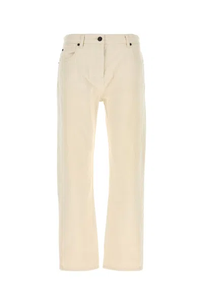 The Row Riaco Denim Straight Leg Five Pocket Jeans In White
