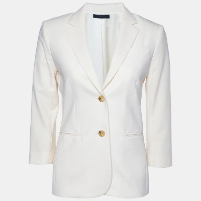 Pre-owned The Row Cream Wool Tailored Blazer S