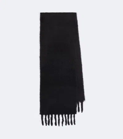 The Row Creana Mohair And Wool Scarf In Black