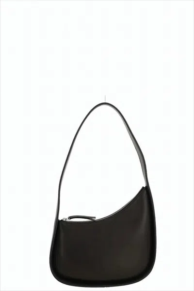 The Row Crescent-shaped Black Calf Leather Shoulder Bag In White