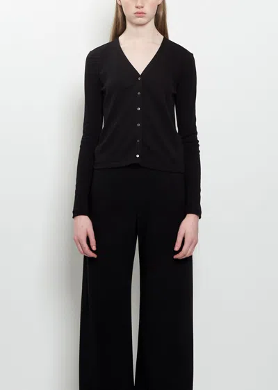 The Row Cresp Cotton Jersey Cardigan In Black
