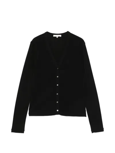 The Row Cresp V-neck Button-up Cardigan In Black