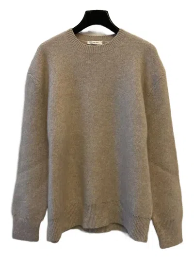 The Row Crew-neck Cashmere Sweater In Neutral