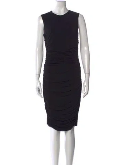 Pre-owned The Row Crew Neck Knee-length Dress In Black