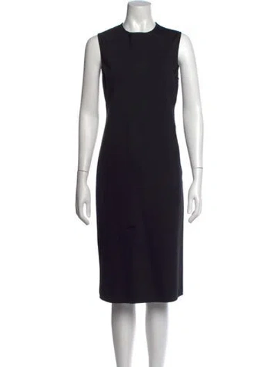 Pre-owned The Row Crew Neck Knee-length Dress In Black