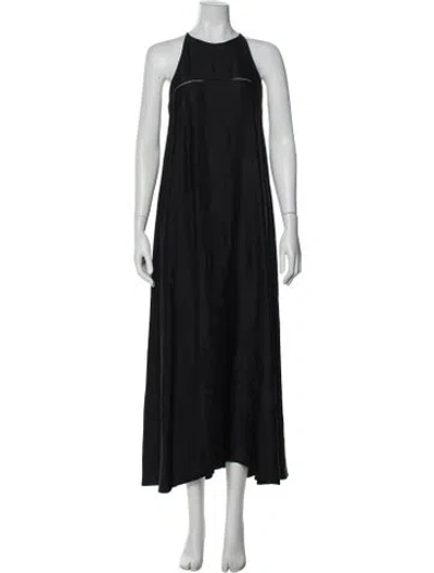 Pre-owned The Row Crew Neck Long Dress In Black
