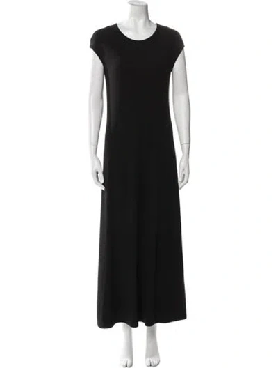 Pre-owned The Row Crew Neck Long Dress In Black