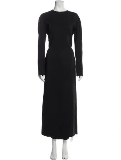Pre-owned The Row Crew Neck Long Dress In Black