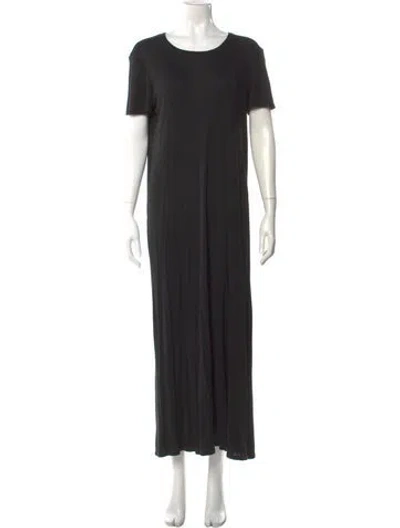 Pre-owned The Row Crew Neck Long Dress In Black