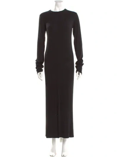 Pre-owned The Row Crew Neck Long Dress In Black