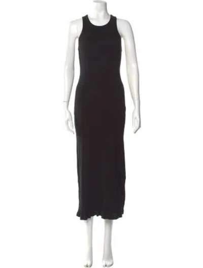 Pre-owned The Row Crew Neck Long Dress In Black