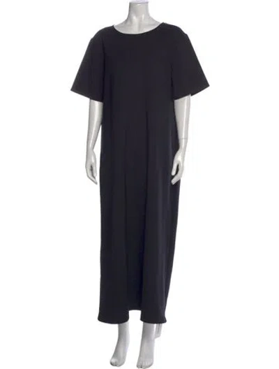 Pre-owned The Row Crew Neck Long Dress In Black
