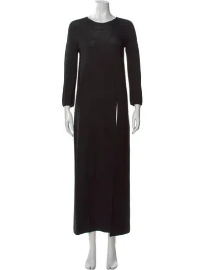 Pre-owned The Row Crew Neck Long Dress In Black