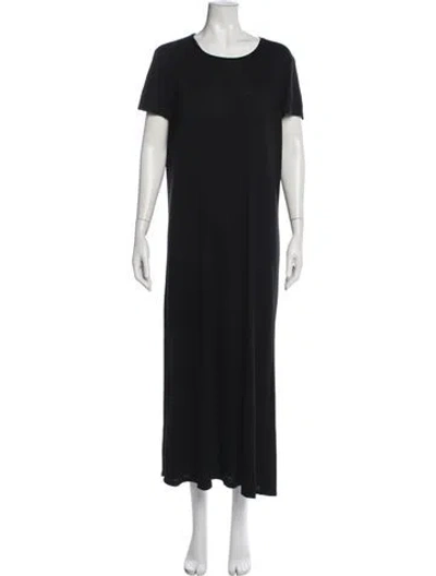 Pre-owned The Row Crew Neck Long Dress In Black