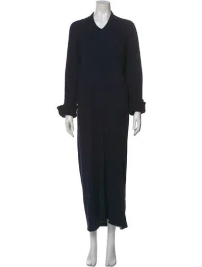 Pre-owned The Row Crew Neck Long Dress In Blue