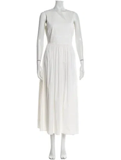 Pre-owned The Row Crew Neck Long Dress In Neutral