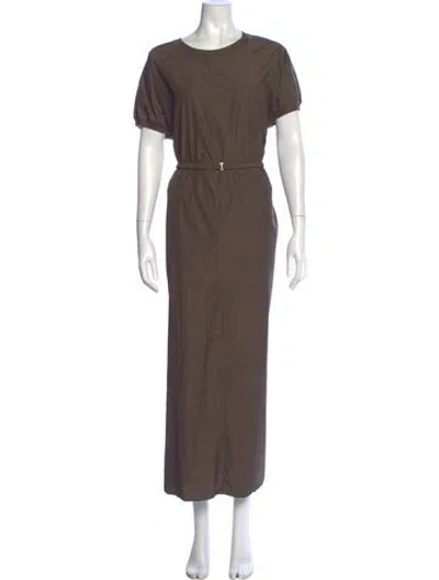Pre-owned The Row Crew Neck Long Dress W/ Tags In Green