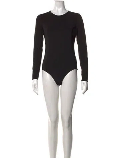 Pre-owned The Row Crew Neck Long Sleeve Bodysuit In Black