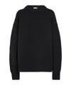 The Row Crew Neck Long Sleeve Sweater In Black