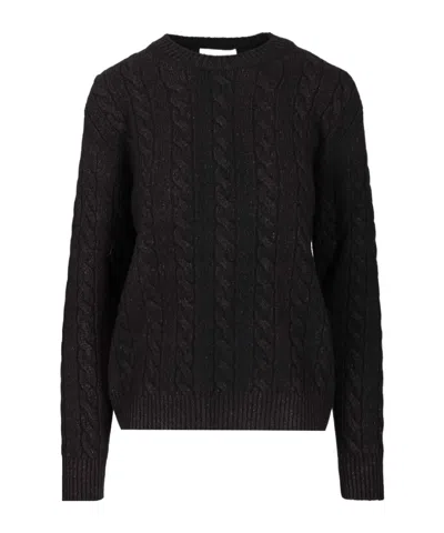 The Row Crew Neck Long Sleeve Sweater In Black
