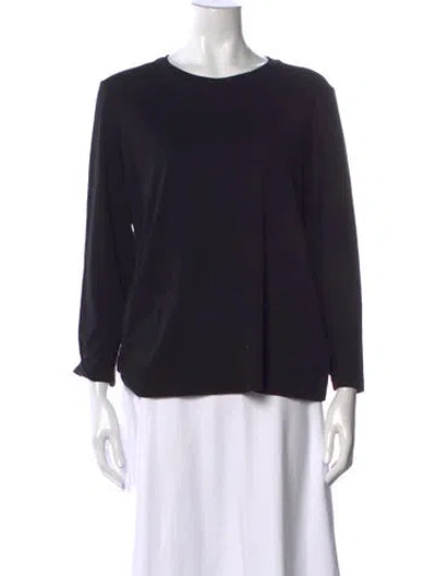 Pre-owned The Row Crew Neck Long Sleeve Top In Black