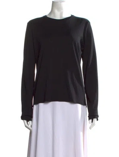 Pre-owned The Row Crew Neck Long Sleeve Top In Black