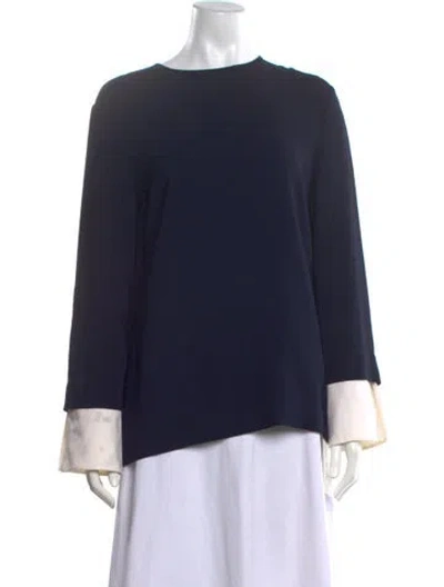 Pre-owned The Row Crew Neck Long Sleeve Top In Blue