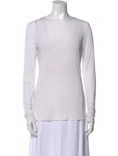 Pre-owned The Row Crew Neck Long Sleeve Top In White