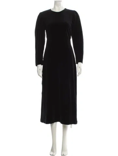 Pre-owned The Row Crew Neck Midi Length Dress In Black