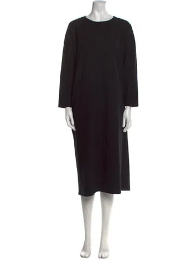 Pre-owned The Row Crew Neck Midi Length Dress In Black