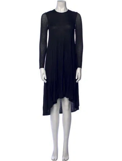 Pre-owned The Row Crew Neck Midi Length Dress In Black