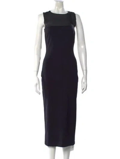 Pre-owned The Row Crew Neck Midi Length Dress In Black