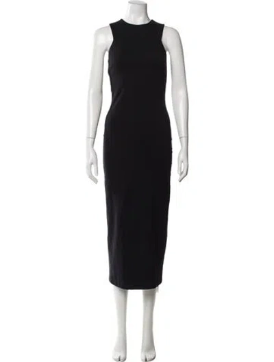 Pre-owned The Row Crew Neck Midi Length Dress In Black