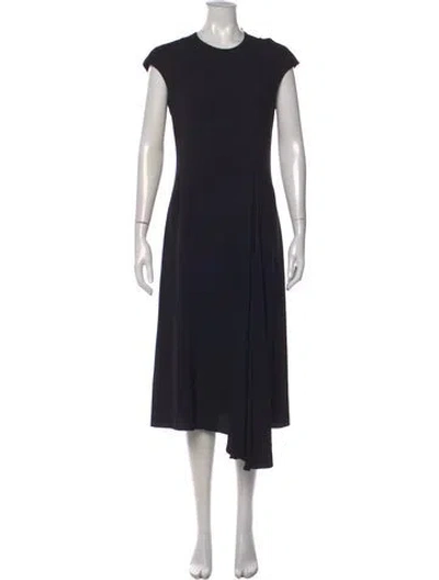 Pre-owned The Row Crew Neck Midi Length Dress In Black