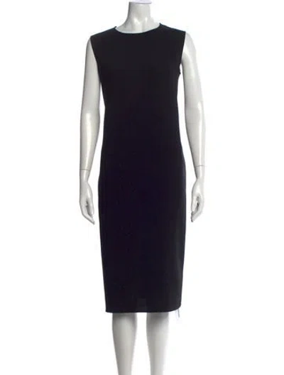 Pre-owned The Row Crew Neck Midi Length Dress In Black
