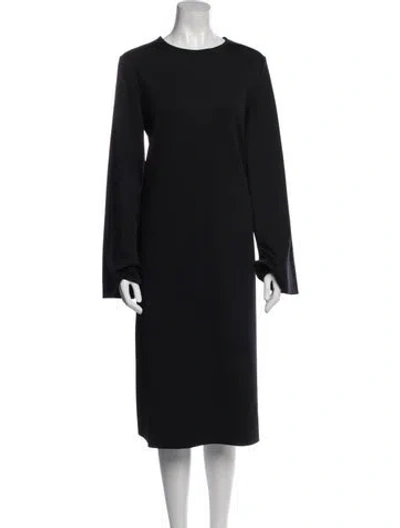 Pre-owned The Row Crew Neck Midi Length Dress In Blue