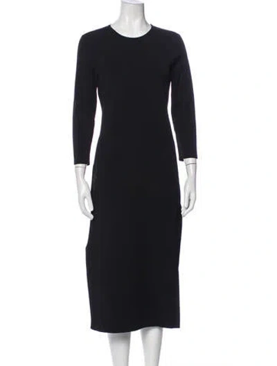 Pre-owned The Row Crew Neck Midi Length Dress In Blue