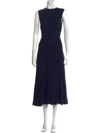 Pre-owned The Row Crew Neck Midi Length Dress In Blue