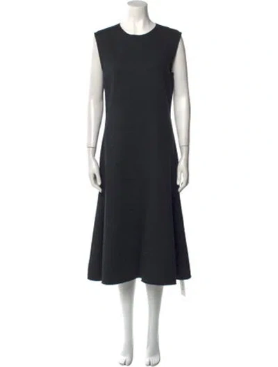 Pre-owned The Row Crew Neck Midi Length Dress In Gray