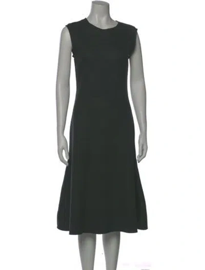 Pre-owned The Row Crew Neck Midi Length Dress In Gray