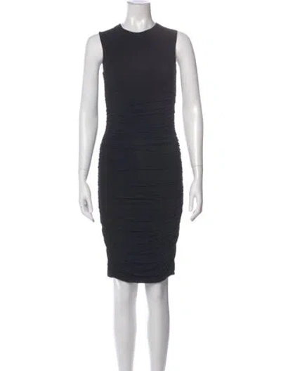 Pre-owned The Row Crew Neck Mini Dress In Black