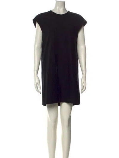 Pre-owned The Row Crew Neck Mini Dress In Black