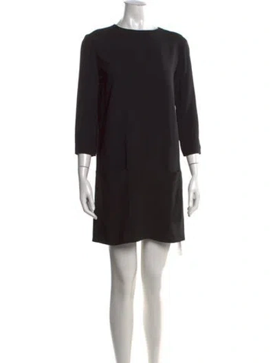 Pre-owned The Row Crew Neck Mini Dress In Black