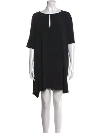 Pre-owned The Row Crew Neck Mini Dress In Black